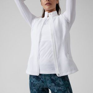 NWT ATHLETA Evolve Fleece Vest White MED Tall